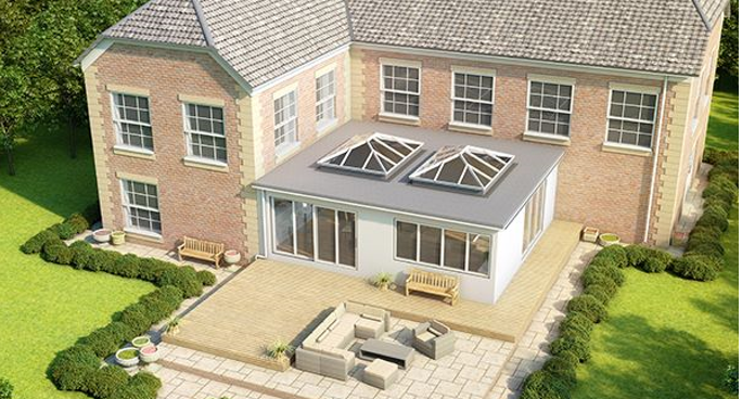 Flat Roof Lanterns in an impressive extension Portsmouth