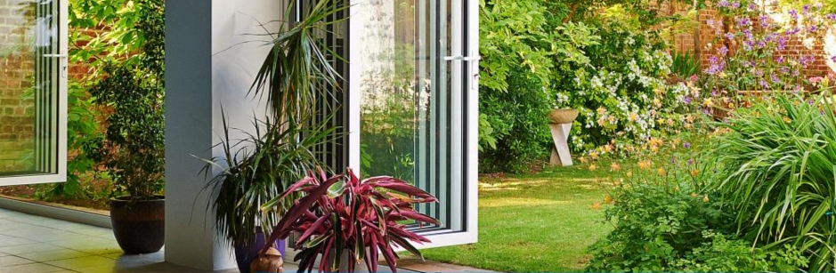 Aluminium Bi-Fold folding double glazed doors