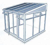 Lean-to PVCu conservatory - full height