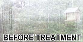 Fixing fogged windows: Foggy window BEFORE cleaning