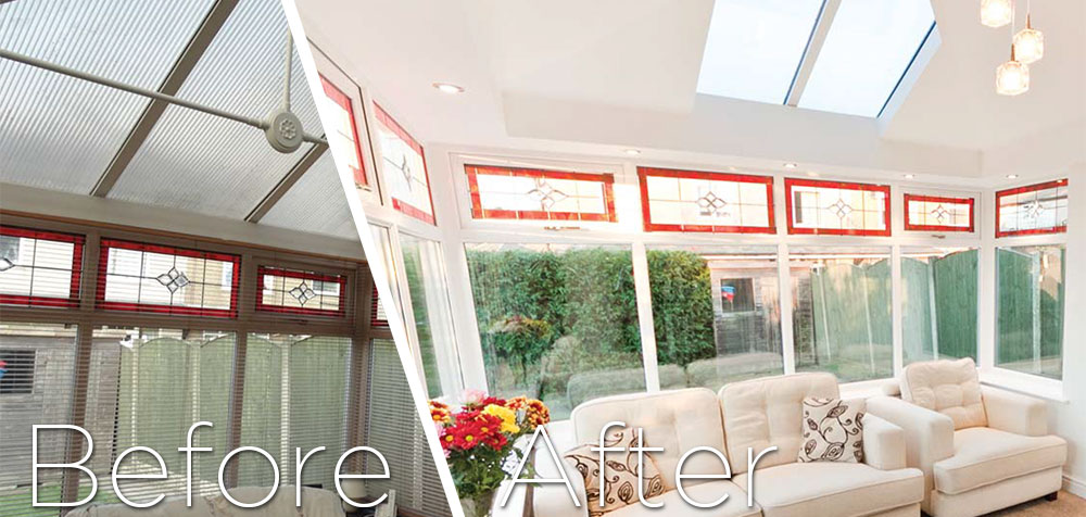 Before & After conservatory roof replacement